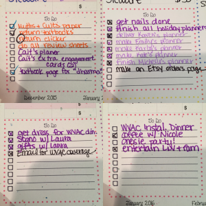 A "To Do" section I keep in my planner for the purpose of listing the things that I need to do.